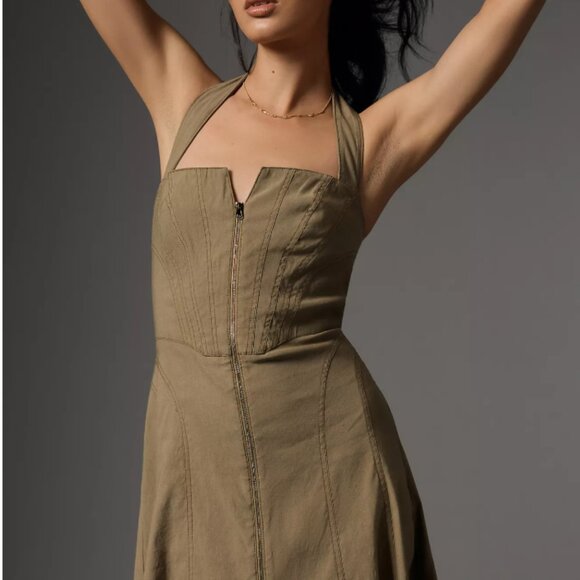 🌿Anthropologie Zip-Front Corset Dress – Size 2X 🌿 - Picture 2 of 15